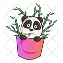 Panda in pocket with bamboo sticks  Icon