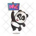 Panda with love note  Icon