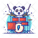 Panda With Music Drums Panda Music Drum Icon