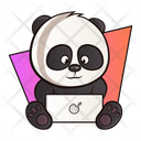 Panda Working On Laptop Icon