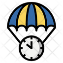 Parachute Time Management Clock Icon