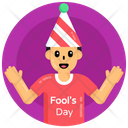 Fools Day Party Boy Fools Day Celebration Icon