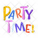 Party Time Words Letters Icon