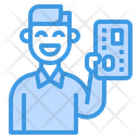 Payment Method Credit Card Man Icon