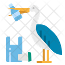 Pelican Contamination Garbage Icon