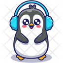 Penguin Listening Music  Icon