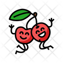 Caracter De Cereza Fruta Verdura Icono