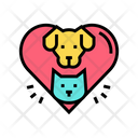 Dog Cat Heart Icon