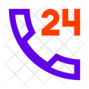 Phone Hours 24 Hour Service Icon