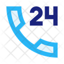 Phone Hours 24 Hour Service Icon