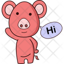 Pig Saying Hi Icon
