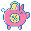 Piggy Bank Deposit Interest Icon