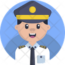 Pilot Captain Man Icon