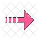 Pink Arrow With Dotted Line Icon