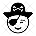 Outline Pirate Smiley Icon