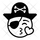Outline Pirate Flirting Icon