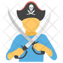 Pirate With Sword Pirate Crossed War Weapon Icon