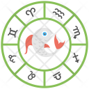 Pisces Wheel Astrological Icon