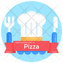 Restaurant Banner Pizza Chef Chef Hat Icon