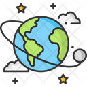 A Earth And Moon Earth Planet Earth And Moon Icon