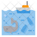 Pollution Whale Ocean Icon