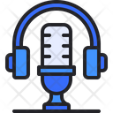 Podcast Microphone Headphone Icon