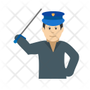 Policeman Holding Stick Icon
