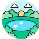 Pond Water Beautiful Icon