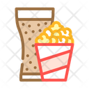 Popcorn And Drink Popcorn Glass Icon