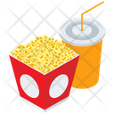 Popcorn With Drink Popcorn Drink Icon