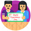Population Day Population Day Banner Couple Icon