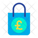 Shopping Bag Pound Sign Hand Bag Icon