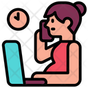 Pregnant Woman Working Pregnant Mom Business Icon