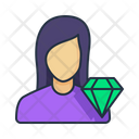 Female Avatar Diamond Icon