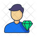 Male Avatar Diamond Icon