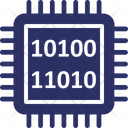 Binary Computation Computer Chip Icon