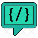 Programming Chat Icon - Download in Colored Outline Style