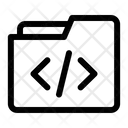 Programming Folder Icon - Download in Line Style