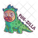 Pug wearing dino dress  Icon