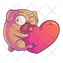 Pug with heart  Icon