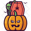 Pumpkin Halloween Zombie Icon