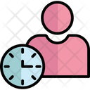 Punctual Man Clock Deadline Icon