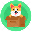 Dog Delivery Puppy Box Dog Parcel Icon