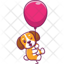 Puppy Holding Balloon Icon