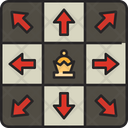 Queen Moves Game Chess Icon