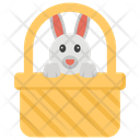Rabbit In Basket Rabbit Inside Bucket Rodent In Basket Icon