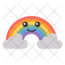 Rainbow Rainbow Face Cloud Design Icon