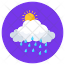 Sunny Rain Rainfall Cloud Raining Icon