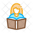 Reading Girl Learning Icon