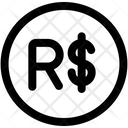 Real Brazil Currency Coin Icon